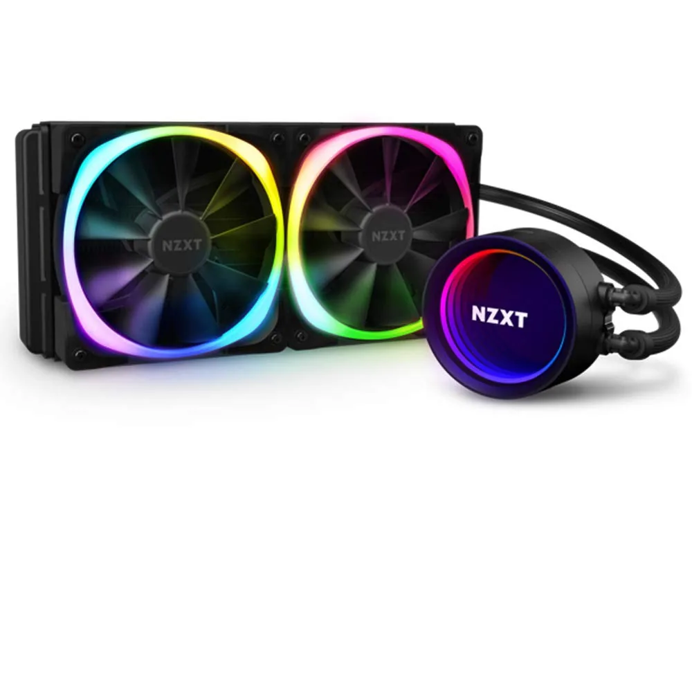 NZXT Kraken X53 RGB 240mm - RL-KRX53-R1 - AIO RGB CPU Liquid Cooler - Rotating Infinity Mirror Design - Improved Pump - Powered By CAM V4 - RGB Connector - Aer RGB V2 120mm Radiator Fans (2 Included)