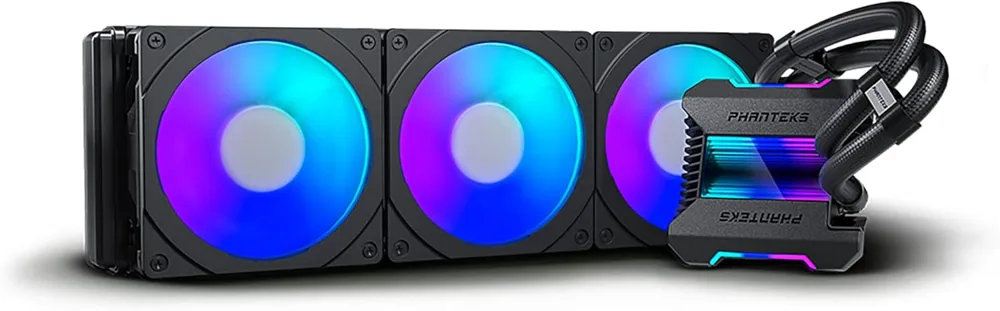 Phanteks (P-GO360MPH_DWT01) Glacier One 360MPH D-RGB AIO Liquid CPU Cooler, Infinity Mirror Pump Cap Design, 3X Silent 120mm MP PWM Fans, 3X D-RGB Halos Fan Frames, White, Medium