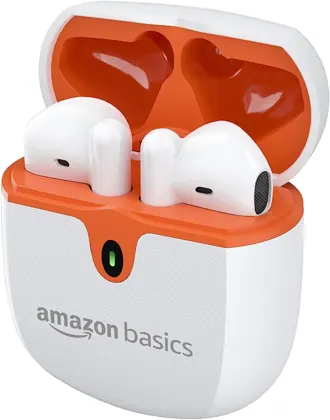 AmazonBasics True Wireless in-Ear Earbuds with Mic, Touch Control, IPX5 Water-Resistance, Bluetooth 5.3, Up to 36 Hours Play Time, Voice Assistance and Fast Charging