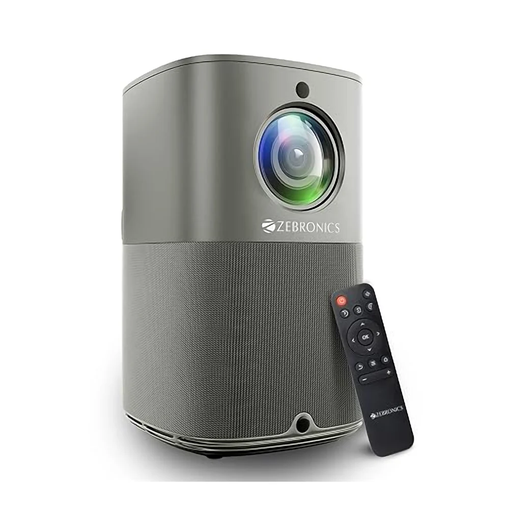ZEBRONICS PIXAPLAY 18, Smart LED Vertical Projector, 3800 Lumens, 4K Support, Dolby Audio, 200 inch Screen Size, HDMI, USB, WiFi, Supports Bluetooth, 1080p Native