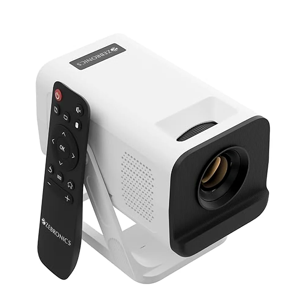 Zebronics Pixaplay 35 Android Smart LED Projector, 4K UHD Support, 4000 Lumens, 100" Screen Size, 240° Tiltable, Auto Keystone